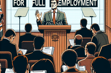 Illustration of Macron annonce un "acte II de la réforme du marché du travail" pour atteindre "le plein-emploi"