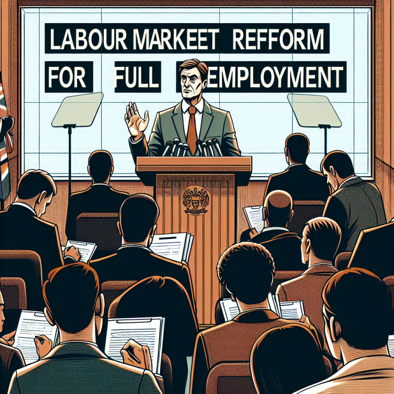 Illustration of Macron annonce un "acte II de la réforme du marché du travail" pour atteindre "le plein-emploi"
