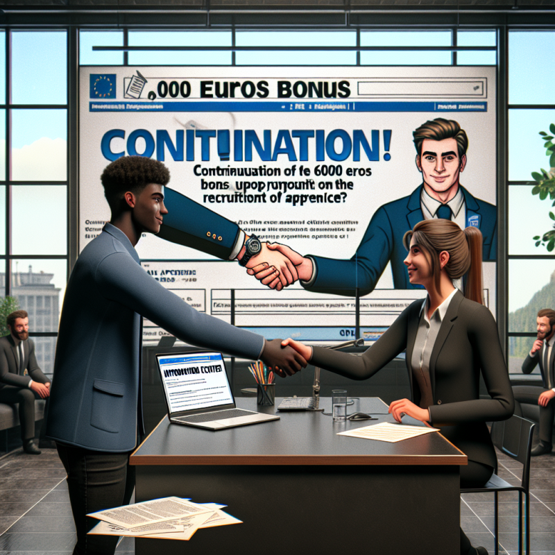 Illustration of Maintien de la prime de 6000 euros au recrutement d’un alternant - Centre Inffo