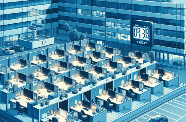 Illustration of "Ils ont fermé six étages": entre télétravail et RTT, les bureaux sont désertés le vendredi