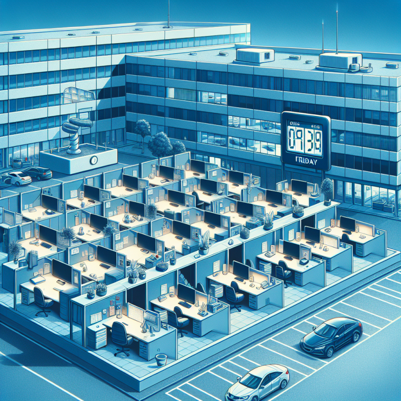 Illustration of "Ils ont fermé six étages": entre télétravail et RTT, les bureaux sont désertés le vendredi