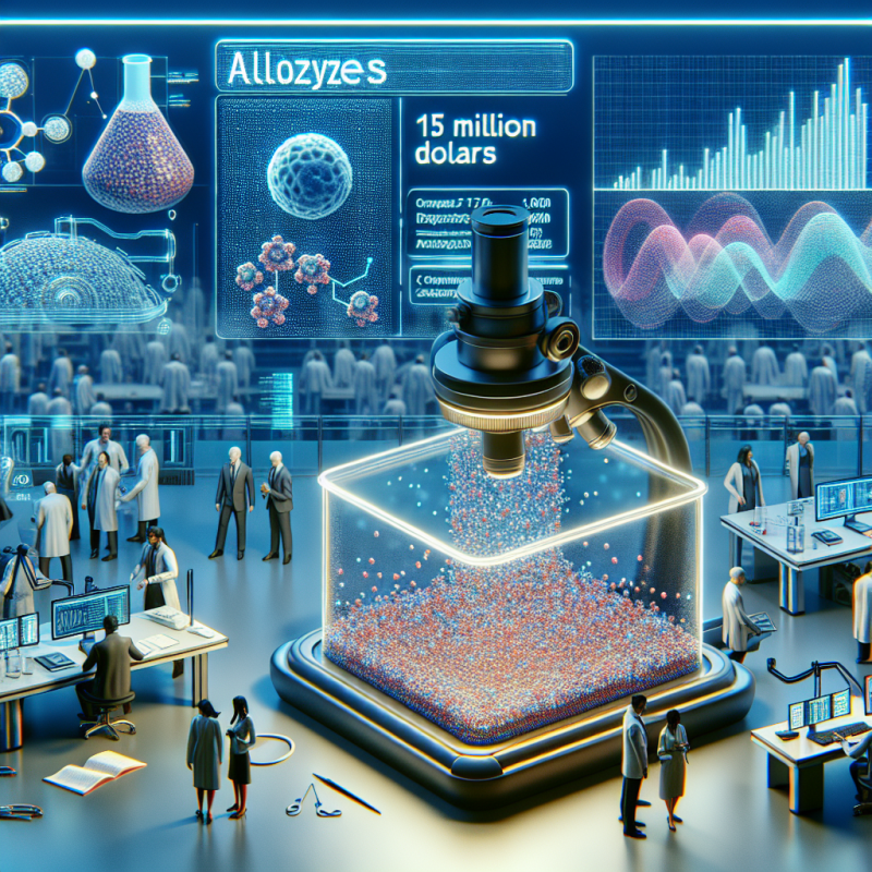 Illustration of Allozymes met en œuvre sa technologie enzymatique accélérée dans un projet de données et IA, levant 15 millions de dollars