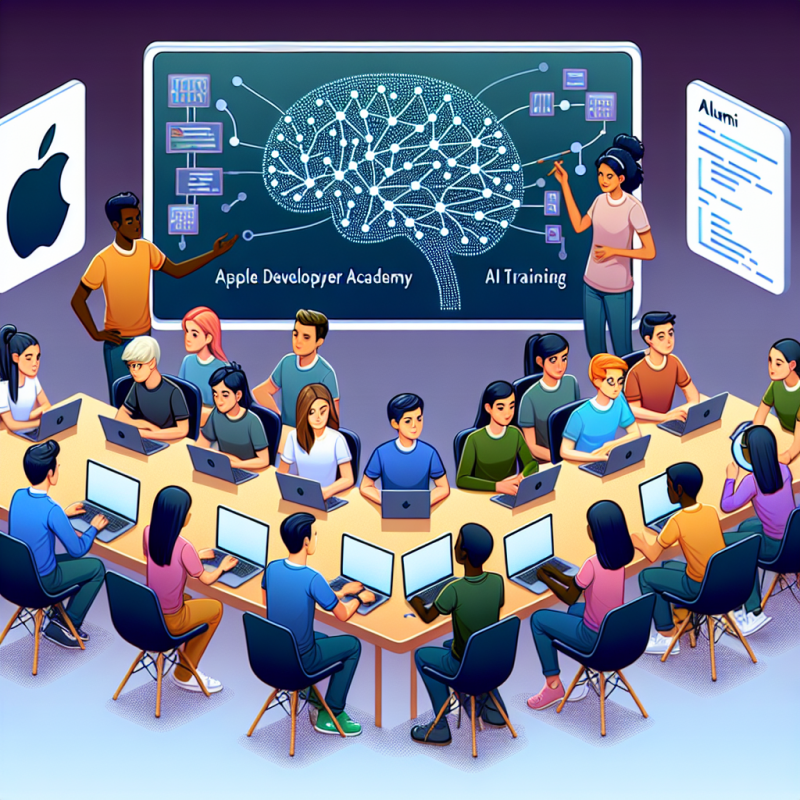 Illustration of Apple Developer Academy ajoute une formation en IA pour les étudiants et les anciens élèves