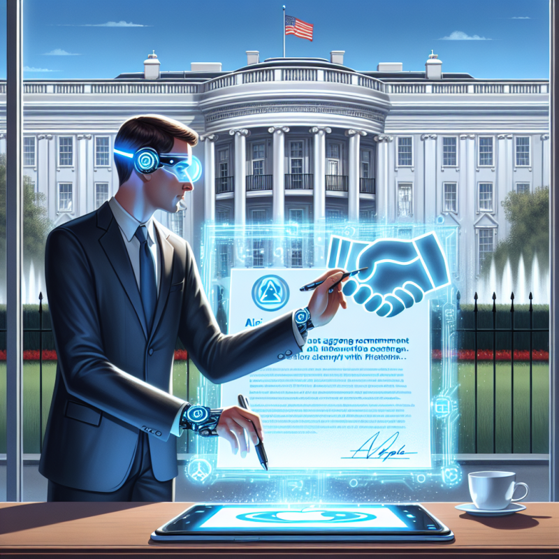 Illustration of Apple signe l'engagement de la Maison Blanche pour la sécurité de l'IA | TechCrunch