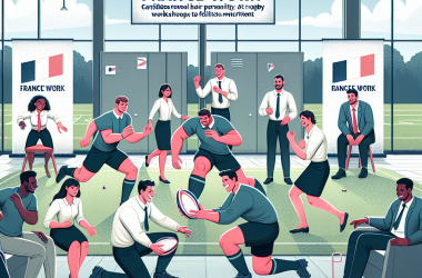 Illustration of "Les candidats révèlent leur personnalité": à France Travail, des ateliers rugby pour faciliter les recrutements