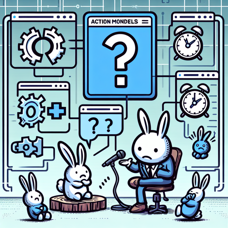 Illustration of Rabbit's r1 affine les discussions et les minuteries, mais son 'modèle d'action' utilisant l'application est toujours manquant | TechCrunch