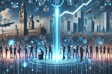 Illustration of Gestionnaires de talents en IA, villes universitaires technocapitalistes et une hausse des acquisitions de technologie de défense