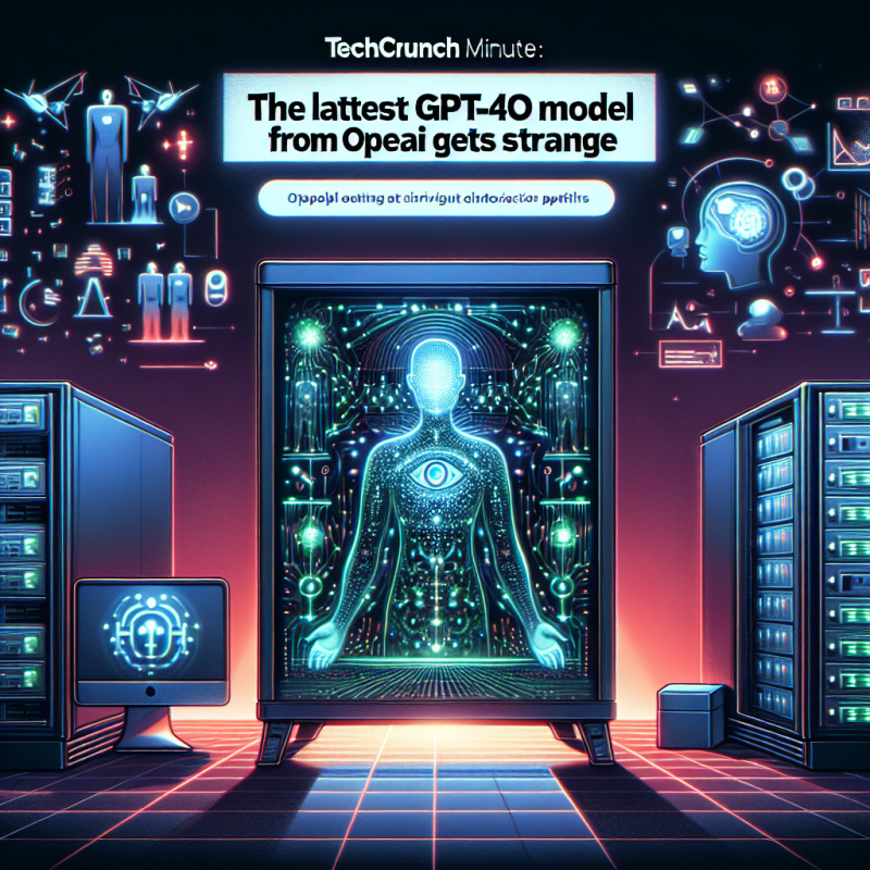 Illustration of 'TechCrunch Minute : Le dernier modèle GPT-4o d'OpenAI devient étrange | TechCrunch'