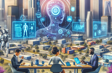 Illustration of Des gestionnaires de talents en IA, des villes universitaires technocapitalistes et une augmentation des acquisitions en technologie de défense