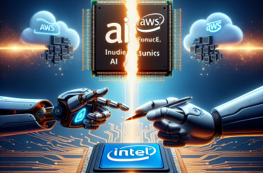 Illustration of 'Intel s'apprête à scinder son activité de fonderie et signe un accord de puce IA avec AWS | TechCrunch'