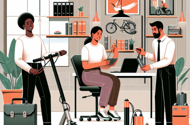 Illustration of Trottinette électrique, batterie de vélo: peut-on les entreposer au bureau?