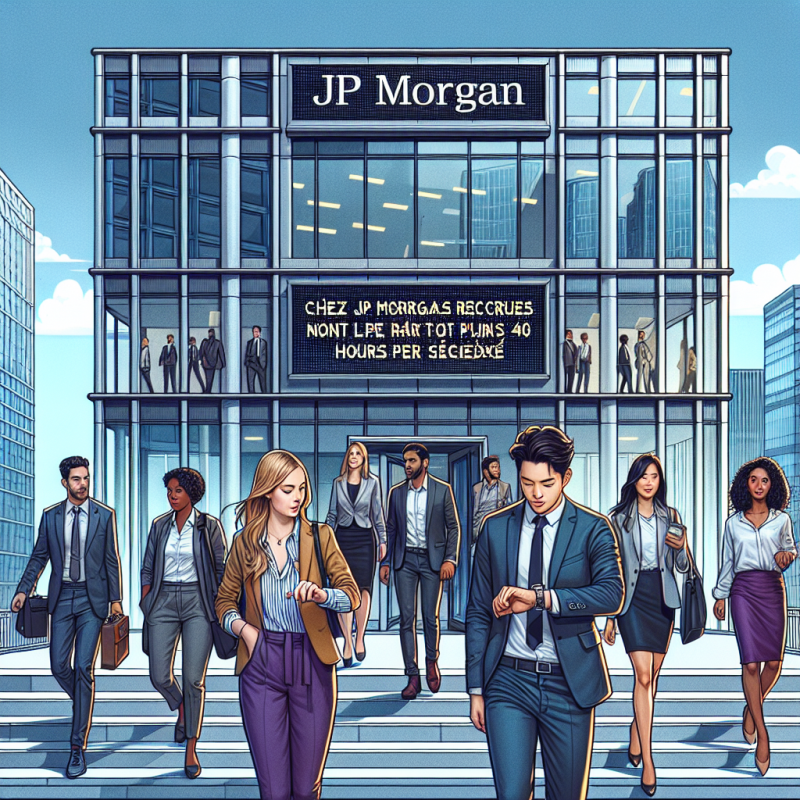 Illustration of Chez JP Morgan, les jeunes recrues n'ont plus le droit de travailler plus de 80 heures par semaine