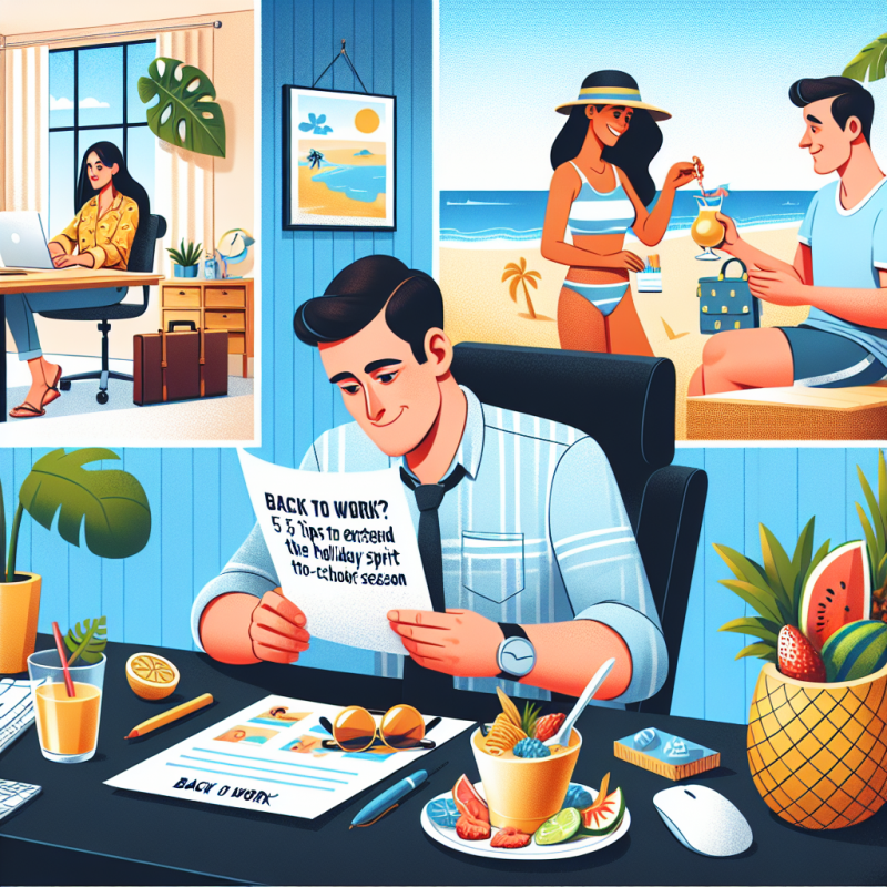 Illustration of Vous reprenez le travail? 5 conseils pour prolonger l'esprit des vacances à la rentrée