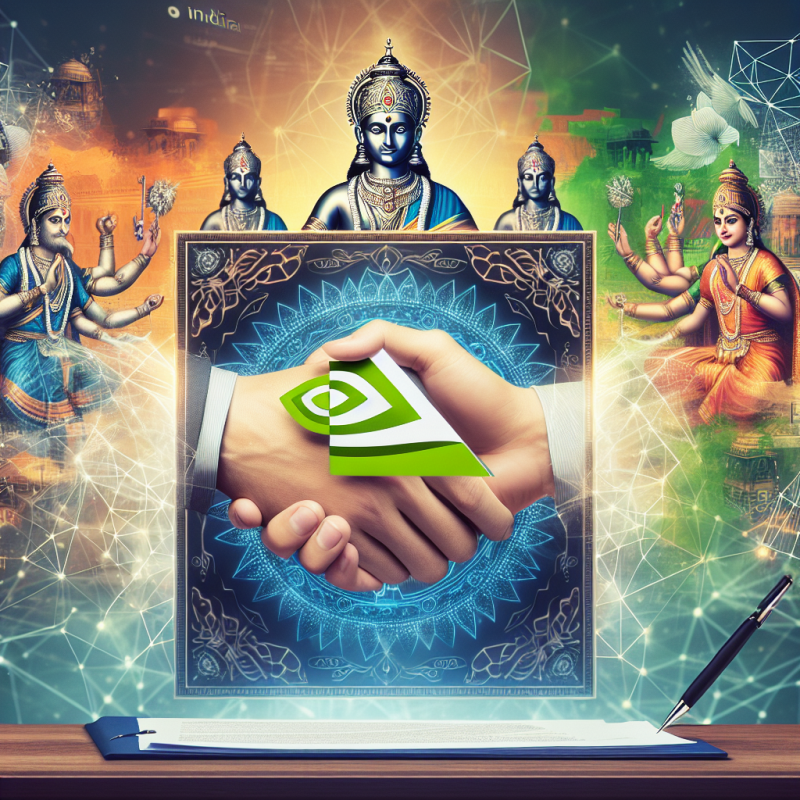 Illustration of 'Nvidia signe une série de contrats IA en Inde | TechCrunch'