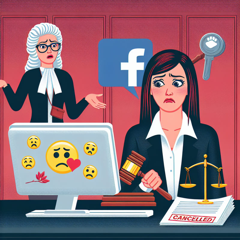 Illustration of Virée pour une émoticône postée sur Facebook, elle obtient l'annulation de son licenciement en justice