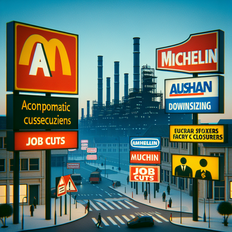 Illustration of Plan social chez Auchan, fermeture d'usines chez Michelin: des milliers de postes vont être supprimés