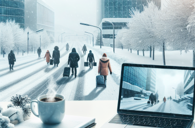 Illustration of Neige et verglas: l'employeur peut-il refuser le télétravail à ses salariés?