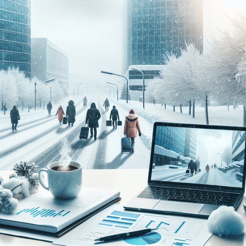 Illustration of Neige et verglas: l'employeur peut-il refuser le télétravail à ses salariés?