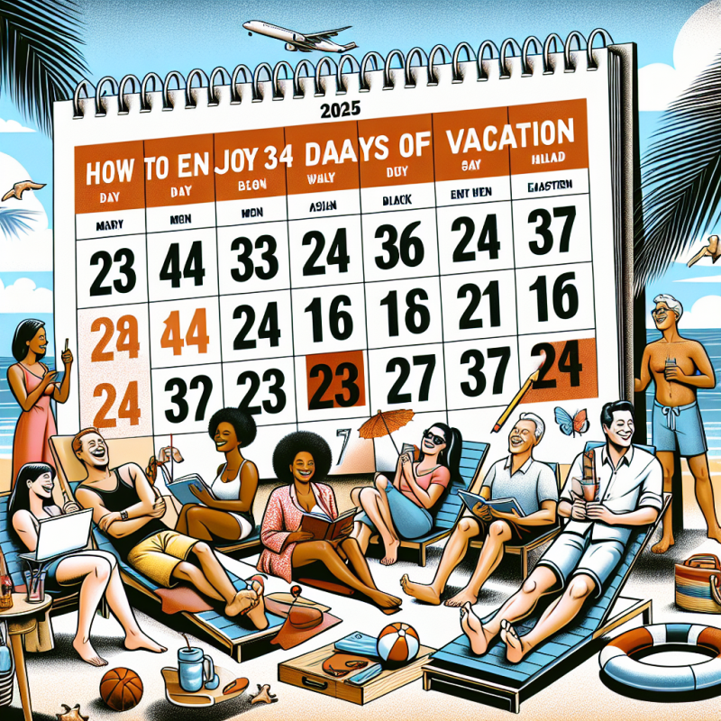 Illustration of Comment profiter de 34 jours de vacances en 2025 en posant seulement 7 jours de congés