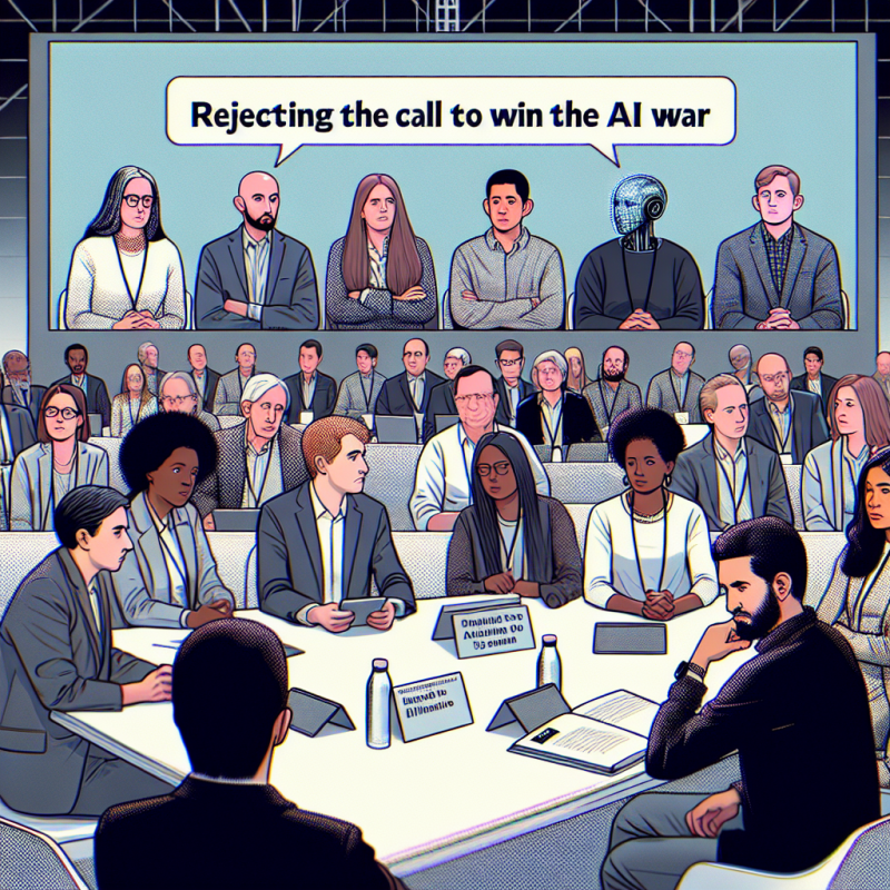 Illustration of Les participants au Web Summit ne soutiennent pas l'appel du PDG de Scale AI pour que l'Amérique “remporte la guerre de l'IA”