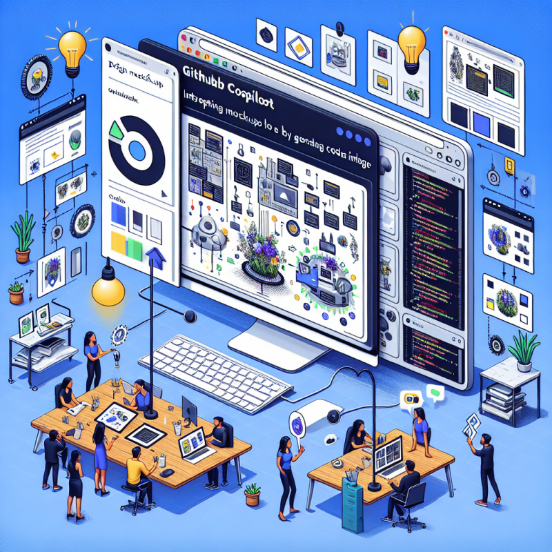 Illustration of 'GitHub Copilot donne vie aux maquettes en générant du code à partir d'images | TechCrunch'