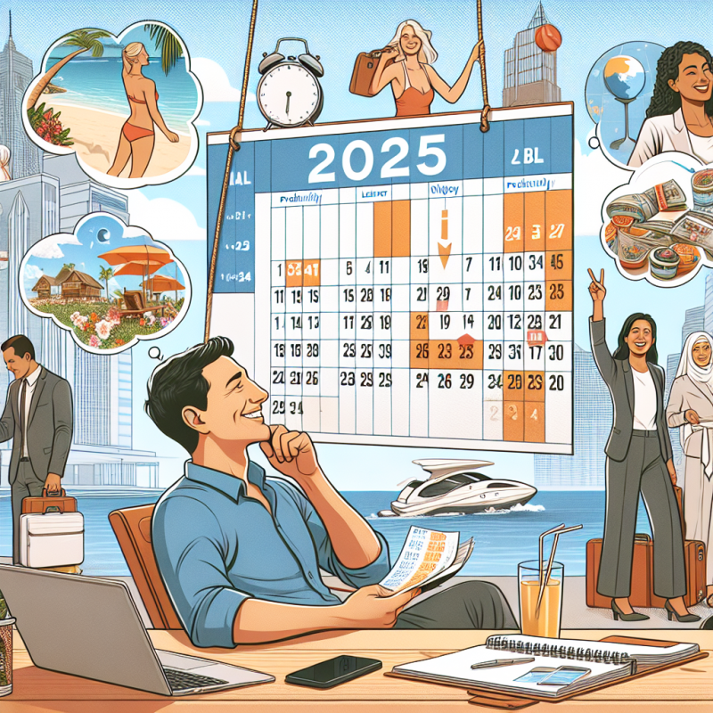 Illustration of Comment profiter de 34 jours de vacances en 2025 en posant seulement 7 jours de congés