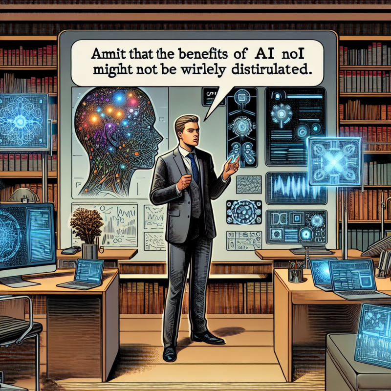 Illustration of Le PDG d'OpenAI, Sam Altman, admet que les bénéfices de l'IA pourraient ne pas être largement distribués