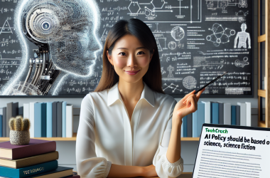 Illustration of Fei-Fei Li, pionnière de l'IA, affirme que la politique de l'IA doit être basée sur ‘la science, pas la science-fiction’ | TechCrunch