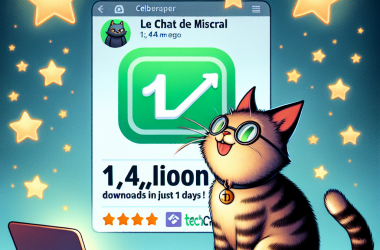 Illustration of Le Chat de Mistral dépasse 1 million de téléchargements en seulement 14 jours | TechCrunch