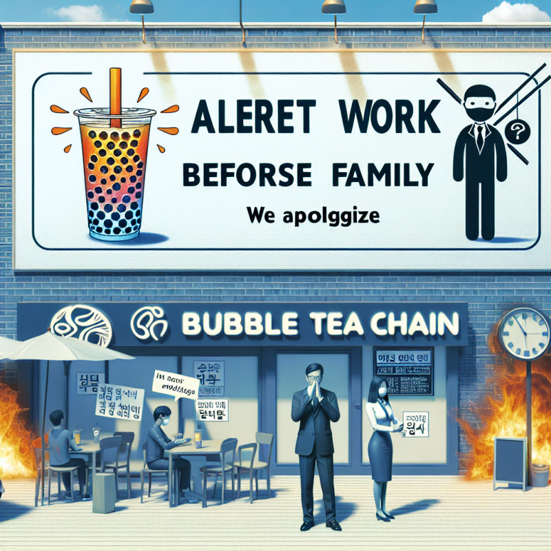 Illustration of Prévenir son travail avant sa famille en cas d'urgence? En Corée du Sud, une chaîne de bubble tea présente ses excuses après la demande "insensible" d'un responsable