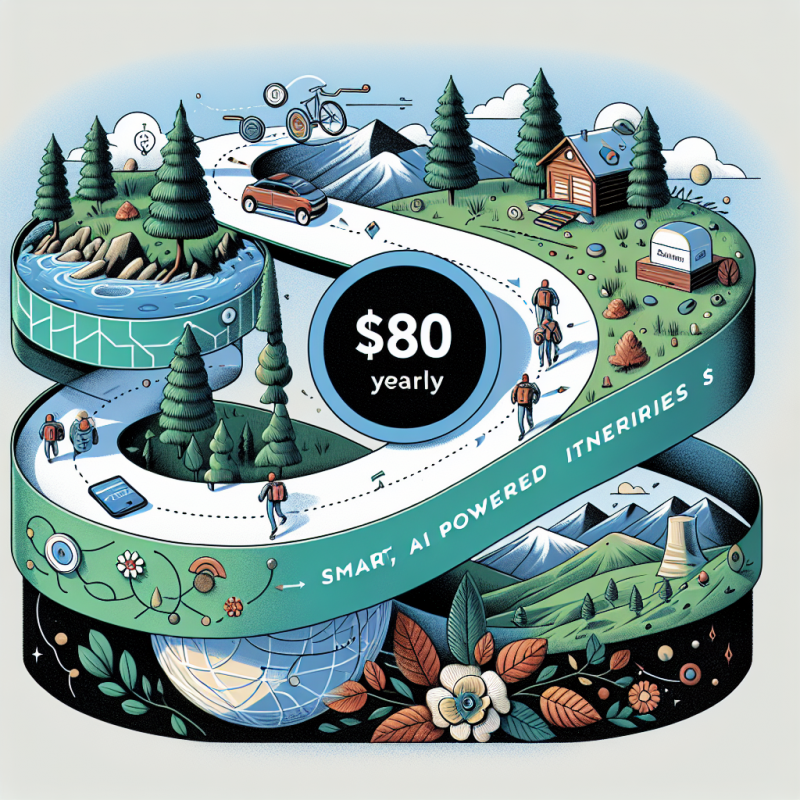 Illustration of AllTrails lance un abonnement de 80 $ par an incluant des itinéraires intelligents alimentés par l'IA