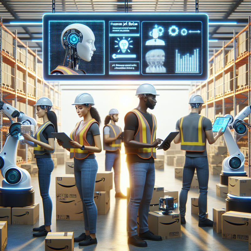 Illustration of Amazon offre un aperçu des nouveaux emplois humains dans un monde de robots IA