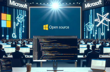 Illustration of Microsoft open source un éditeur de texte en ligne de commande et plus encore durant Build