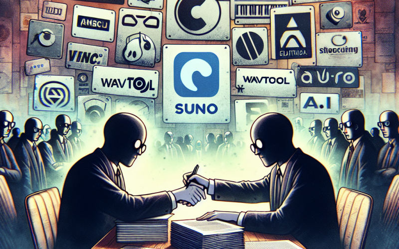 Illustration of Suno acquiert WavTool pour ses outils d'édition musicale AI en pleine dispute avec les maisons de disques