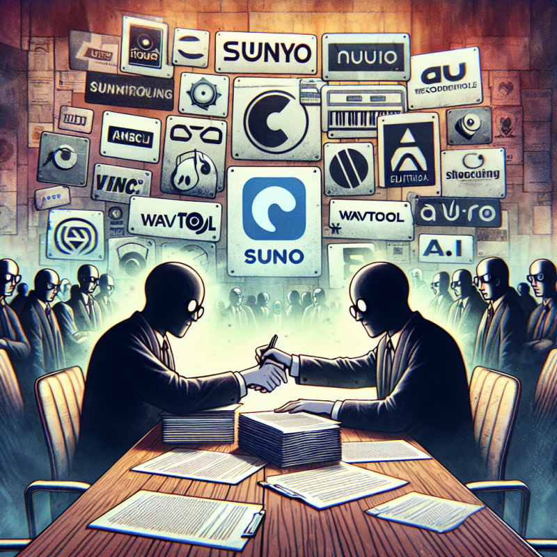 Illustration of Suno acquiert WavTool pour ses outils d'édition musicale AI en pleine dispute avec les maisons de disques