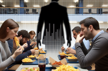 Illustration of Vous prenez des frites à la cantine? Peut-être un mauvais signe: cette société analyse les repas des salariés pour prévenir le mal-être au travail