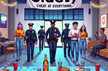 Illustration of La police interrompt la fête de Cluely, la startup ‘cheat at everything’