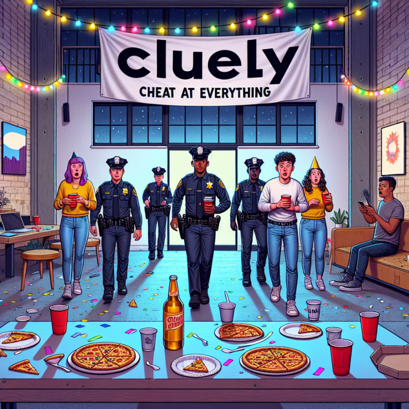 Illustration of La police interrompt la fête de Cluely, la startup ‘cheat at everything’