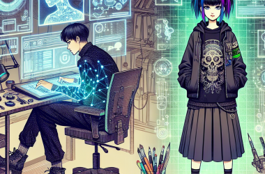 Illustration of Grok d'Elon Musk crée des compagnons IA, y compris une goth anime girl
