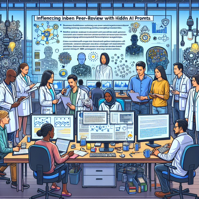 Illustration of Les chercheurs cherchent à influencer la révision par les pairs avec des prompts AI cachés
