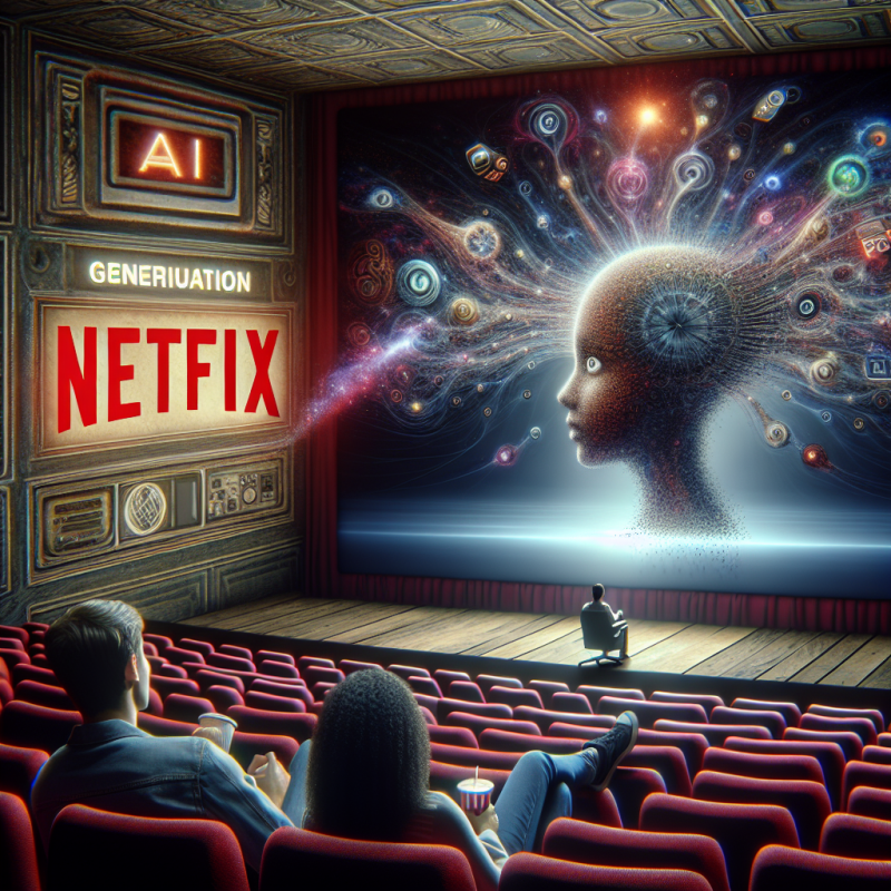 Illustration of Netflix commence à utiliser l'IA Générative dans ses émissions et films