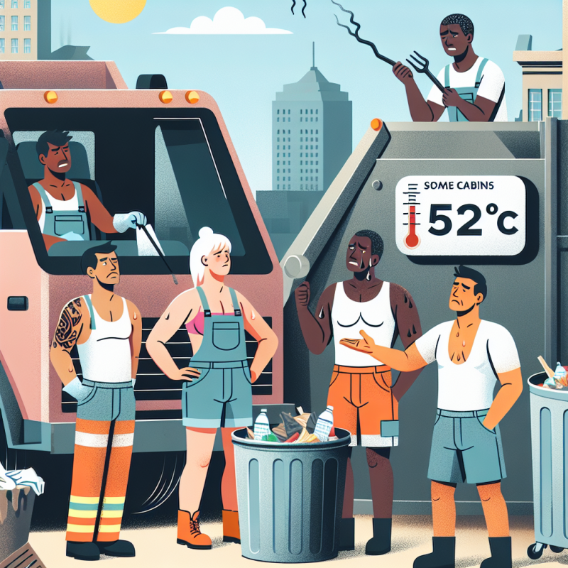 Illustration of "Dans certaines cabines ça atteint 52°C": les éboueurs de Niort en grève car on leur interdit désormais de travailler en short