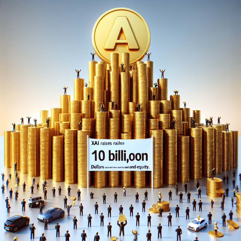 Illustration of xAI lève 10 milliards de dollars en dette et en fonds propres