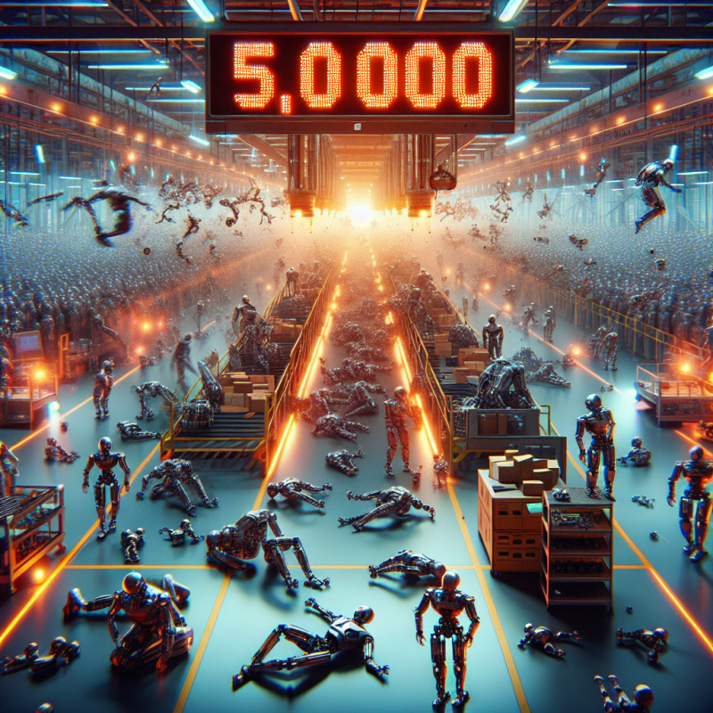 Illustration of Tesla serait en retard sur son engagement de construire 5 000 robots Optimus cette année