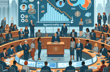 Illustration of Fonction publique : en 2024, une baisse du nombre de contrats d’apprentissage - Centre Inffo