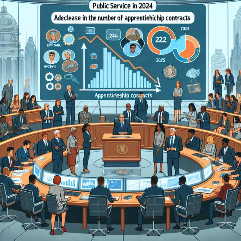 Illustration of Fonction publique : en 2024, une baisse du nombre de contrats d’apprentissage - Centre Inffo