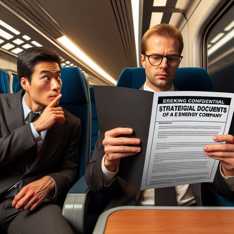 Illustration of "Mon voisin de train me laisse lire le plan stratégique confidentiel de Total" : ces voyageurs qui font de grosses bourdes en se laissant espionner par leur voisin curieux
