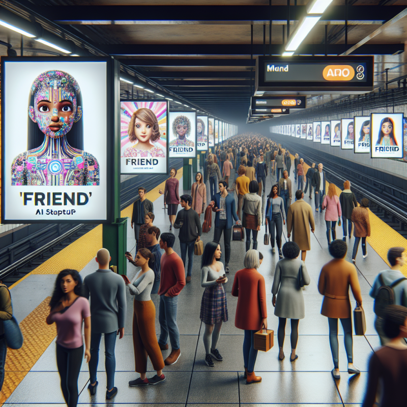 Illustration of La startup d'IA Friend a dépensé plus d'un million de dollars pour ses publicités dans le métro