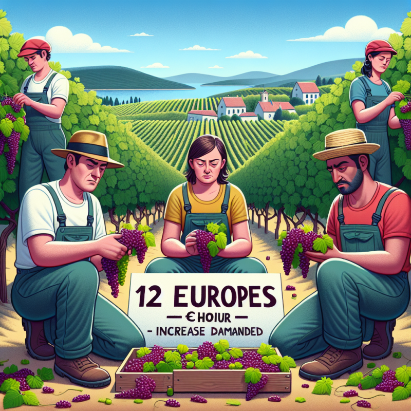 Illustration of À peine 12 euros brut de l'heure: la CGT demande une augmentation du salaire minimum des vendangeurs