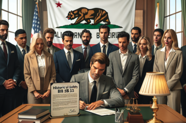 Illustration of Le gouverneur de Californie Newsom signe le projet de loi historique sur la sécurité de l'IA SB 53